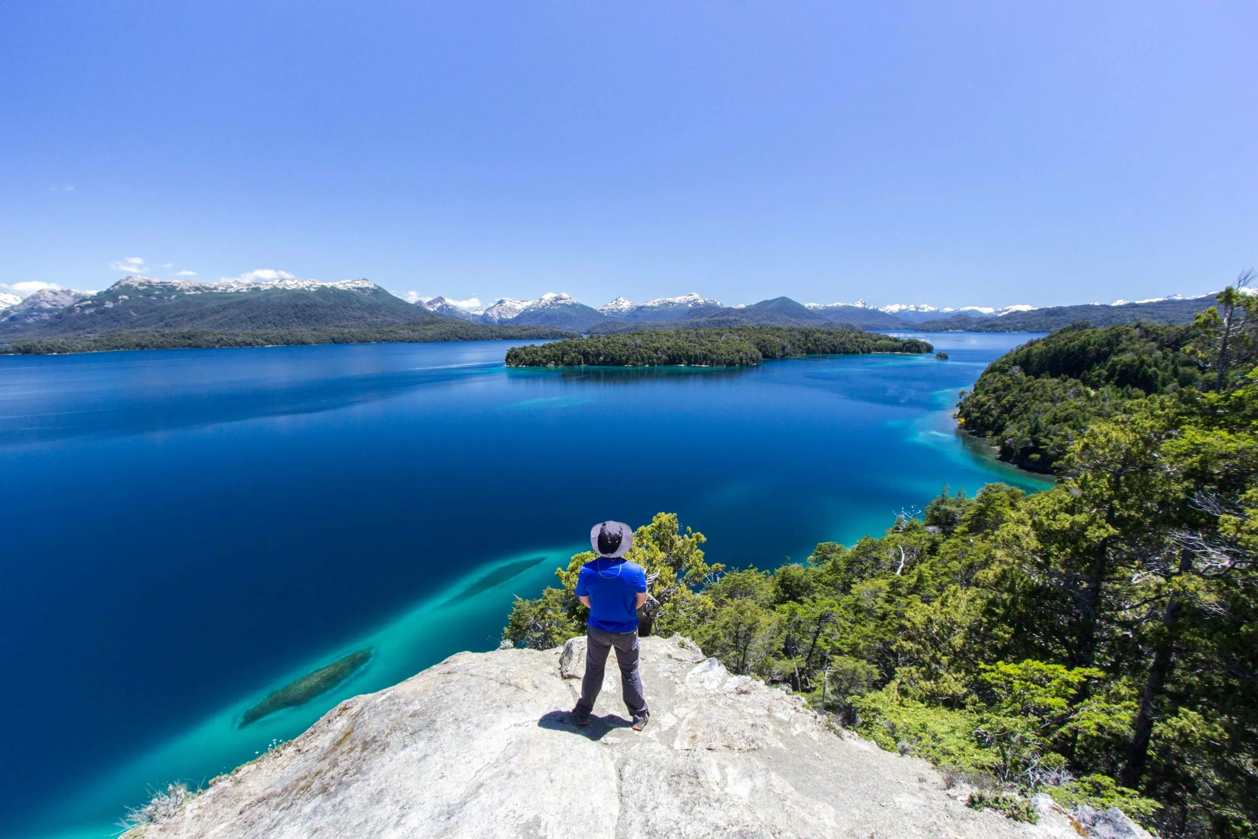 Brazo Norte landscape of Nahuel Huapi Lake in Villa La Angostura, Patagonia Argentina